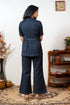 NAVY BLUE COORD SET WITH NECK PIECE